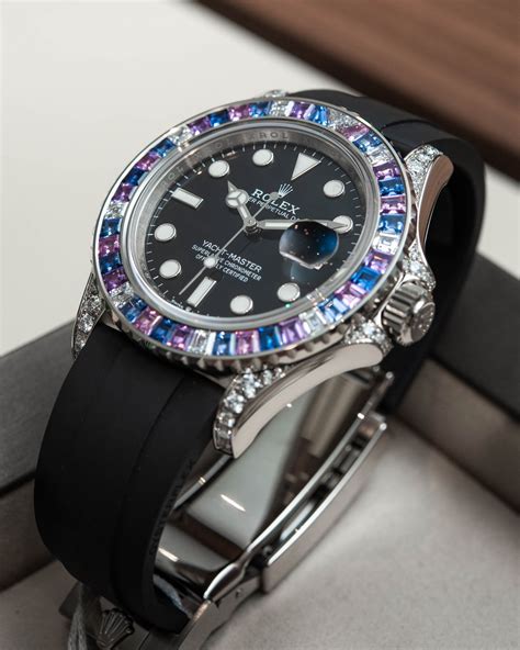 sapphire rolex watch|rolex gem set watch.